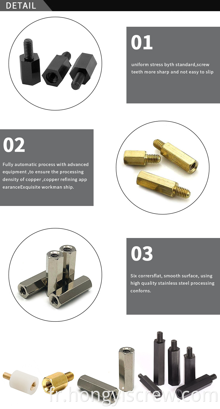 Écrou de vise à vis de panneau de panneau en acier inoxydable personnalisé en gros 12 * 25 mm 10 mm en verre creux support